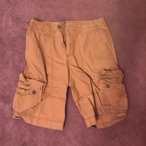 Khaki cargo shorts